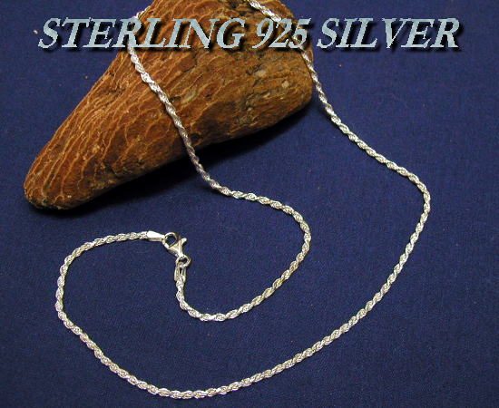 STERLING 925 SILVER CHAIN FR40-45 Jbgt`[v
